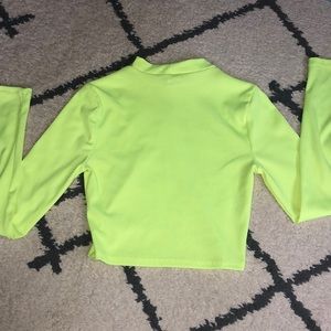 neon yellow/green tight long sleeve shirt